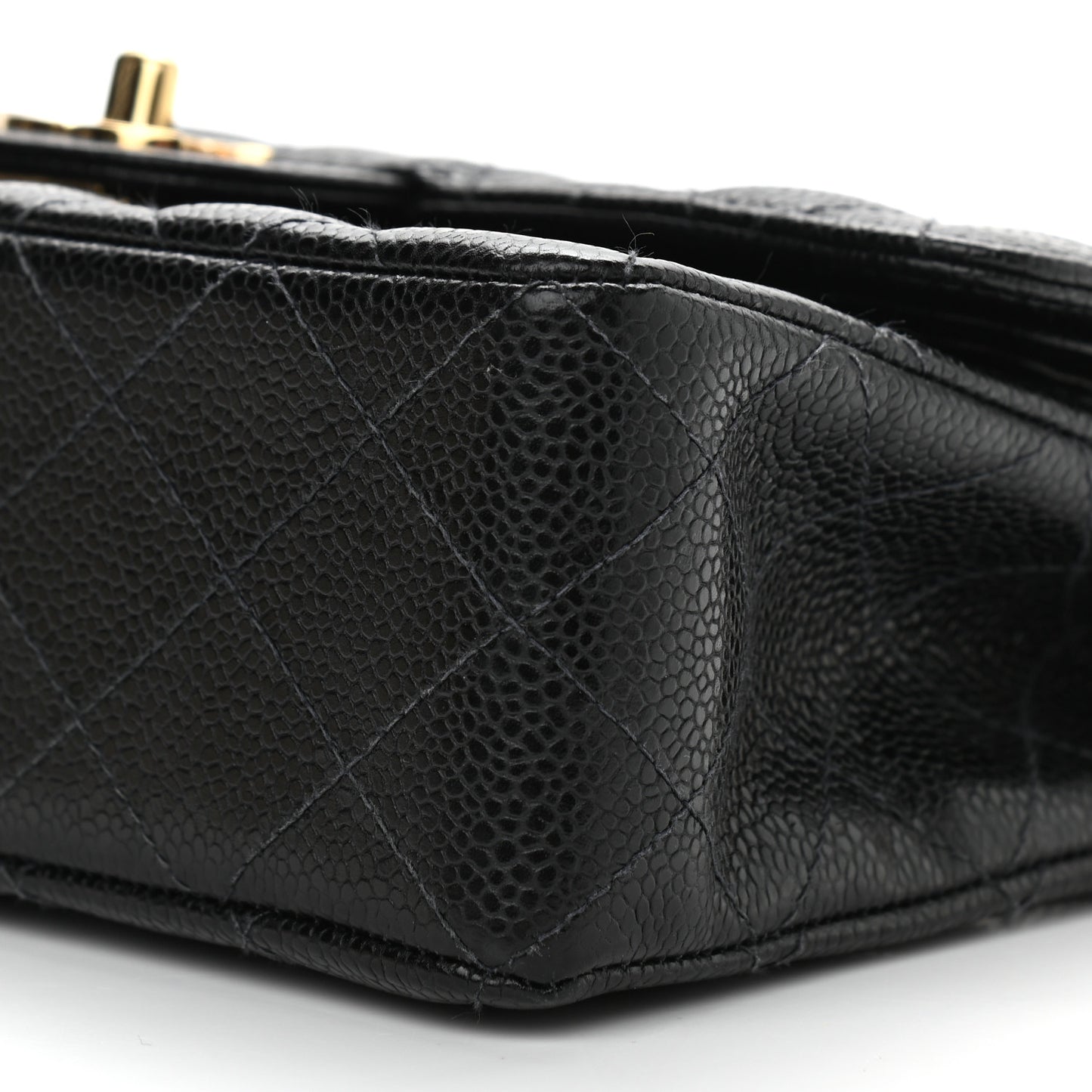 Caviar Quilted Small Double Flap Black