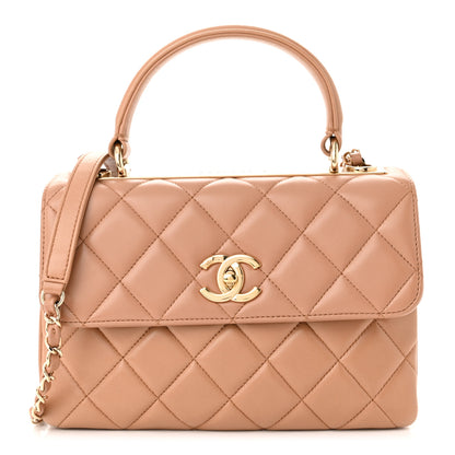 Chanel Lambskin Quilted Small Trendy CC Flap Dual Handle Bag Camel 1 of 11