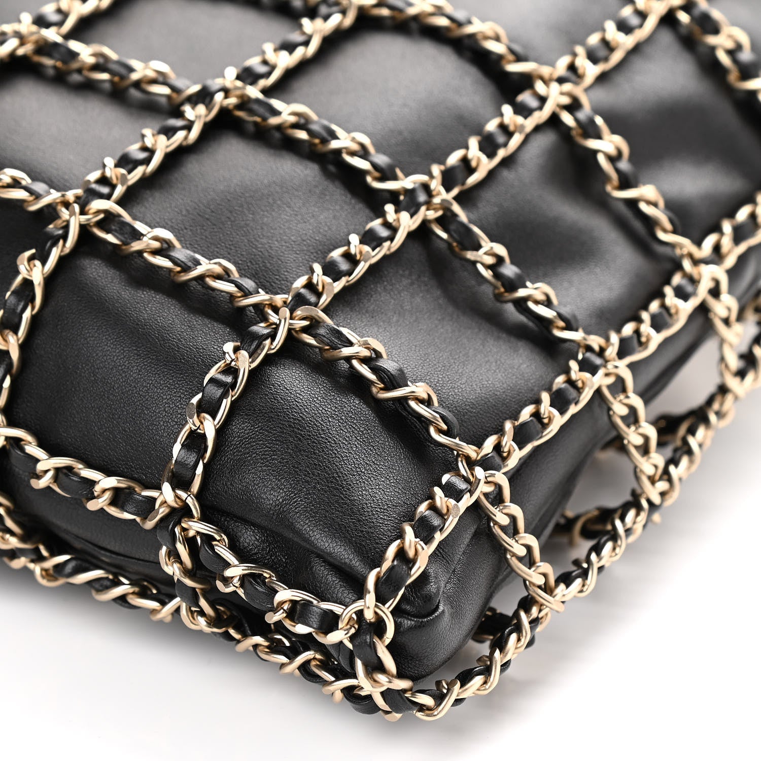 Chanel Lambskin Large Shopping Chain Tote Black 9 of 9