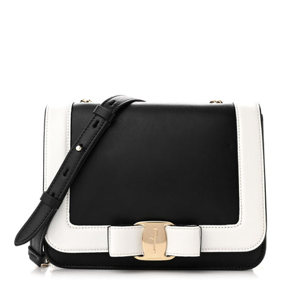 Salvatore Ferragamo Smooth Calfskin Vara Bow Chain Flap Crossbody Blue 1 of 9