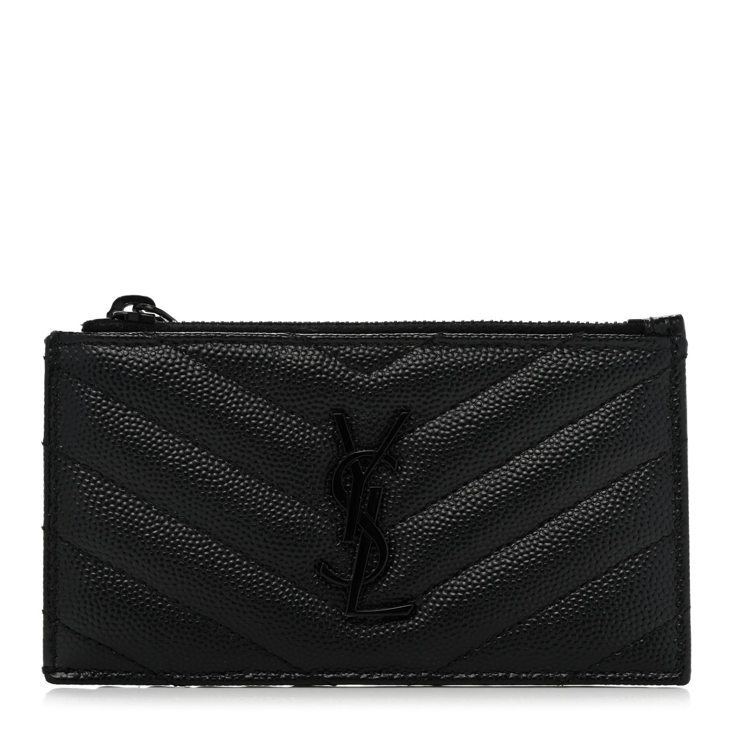 Monogram Grain de Poudre 5 Fragments Zip Pouch Card Holder Black