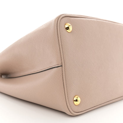 Prada Saffiano Cuir Medium Double Bag Cammeo Black 8 of 13