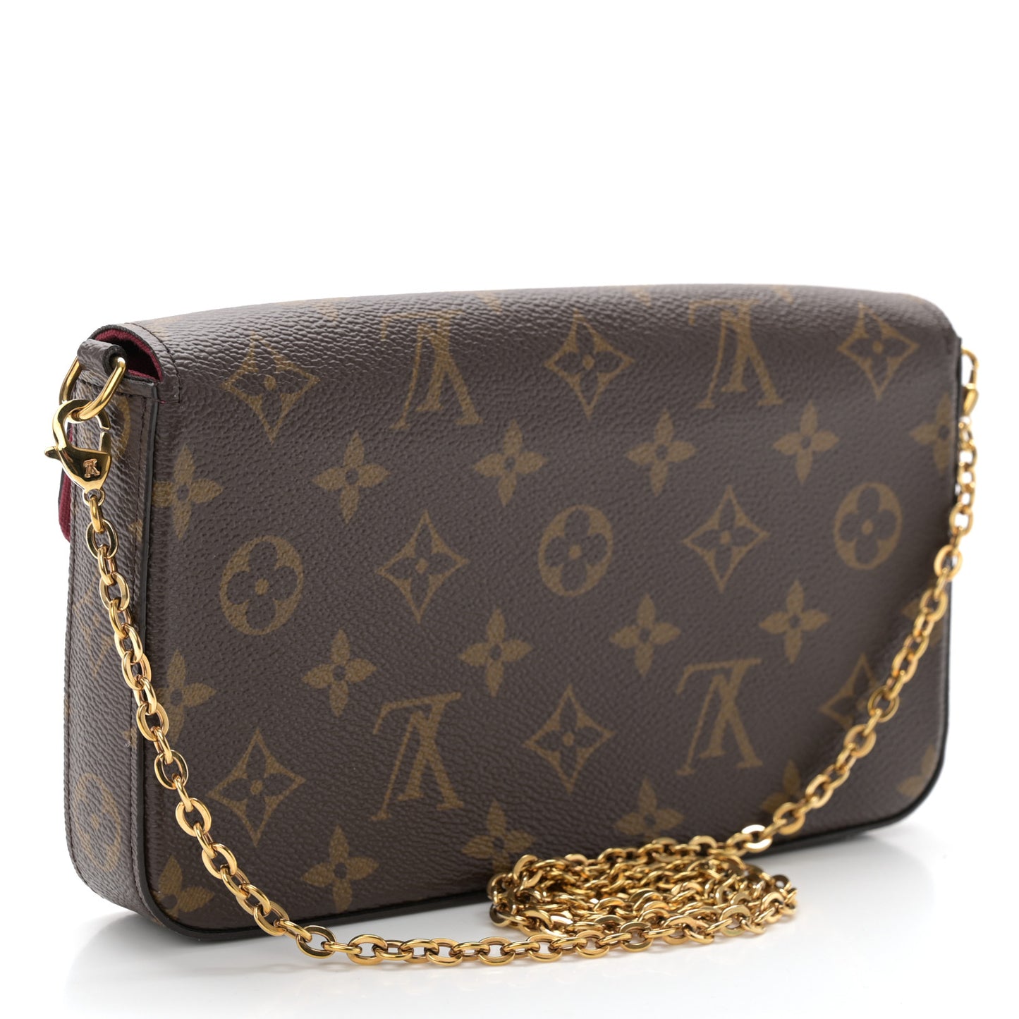 Monogram Pochette Felicie Chain Wallet Fuchsia