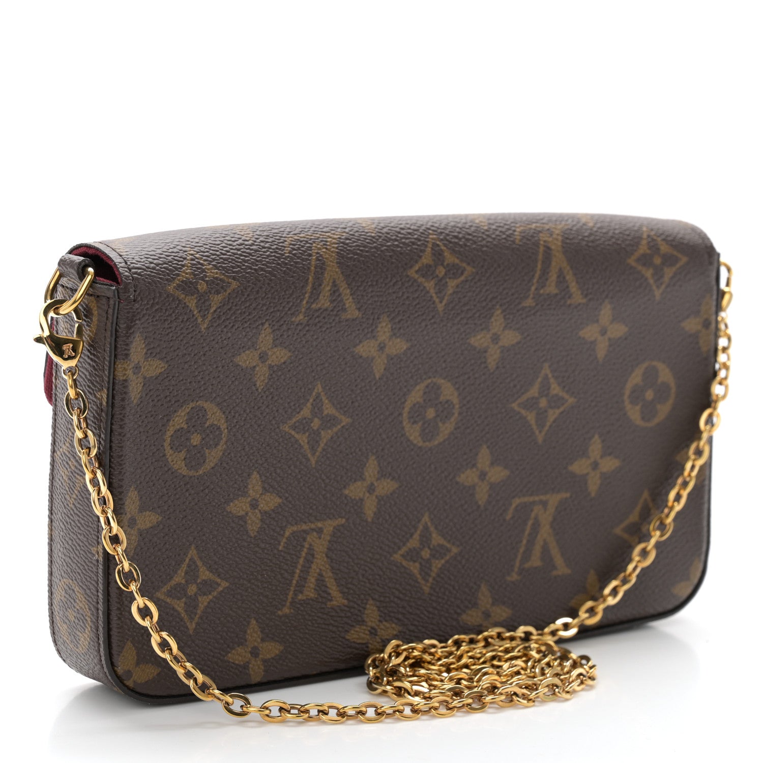 Louis Vuitton Monogram Pochette Felicie Chain Wallet Fuchsia 3 of 10