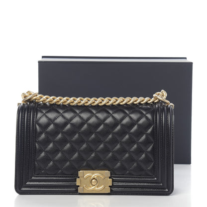 Chanel Caviar Quilted Medium Boy Flap Black 11 of 11