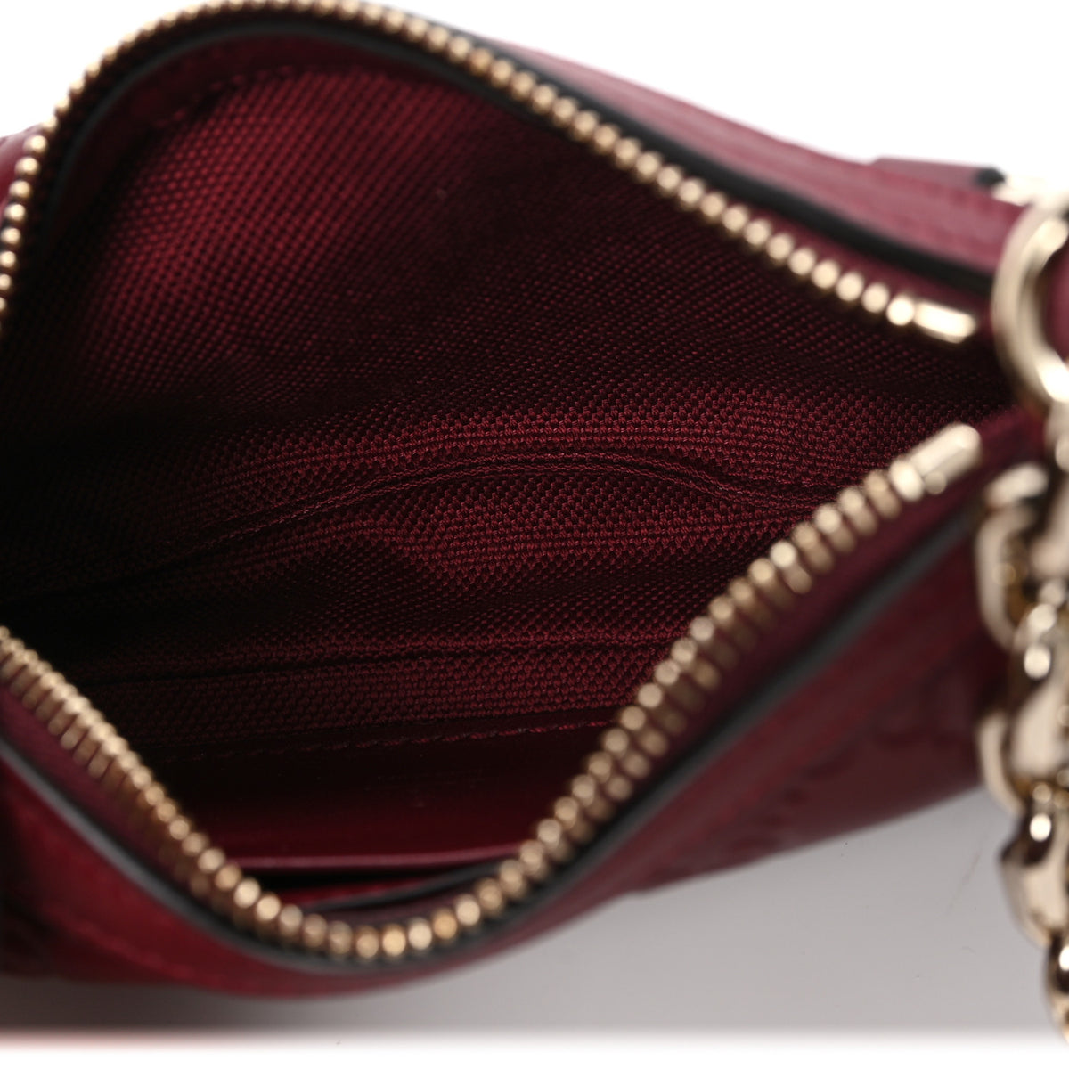 Gucci GG Calfskin Embossed Emblem Mini Shoulder Bag Rosso Ancora 5 of 9