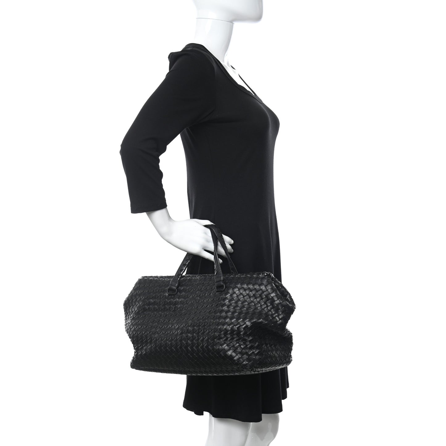 Nappa Intrecciato Ayers Brick Tote Black