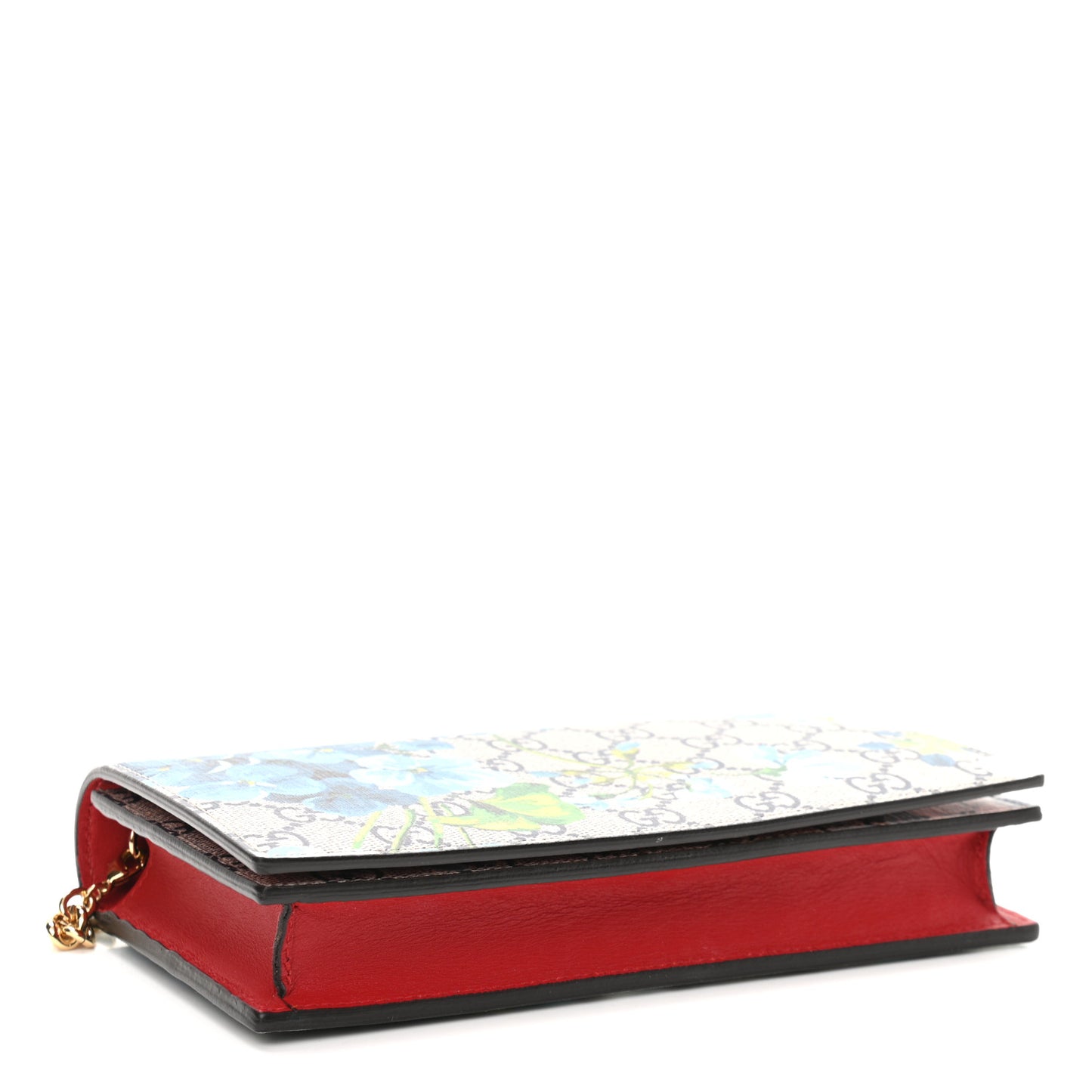 GG Supreme Monogram Blooms Chain Wallet Blue