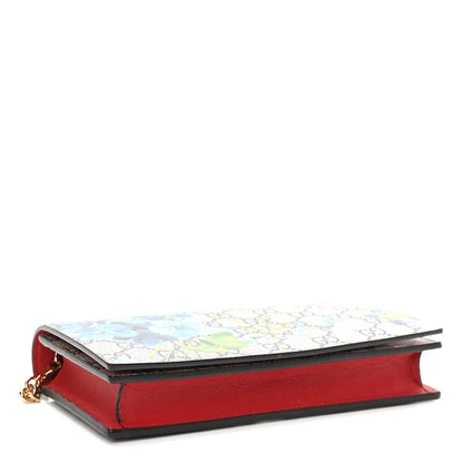 Gucci GG Supreme Monogram Blooms Chain Wallet Blue 4 of 11