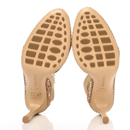 Bottega Veneta Mesh Calfskin Chain Stretch Pumps 36.5 Beige 5 of 7