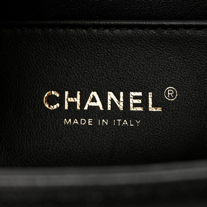 Chanel Caviar Chevron Quilted Medium Boy Flap Black 6 of 12