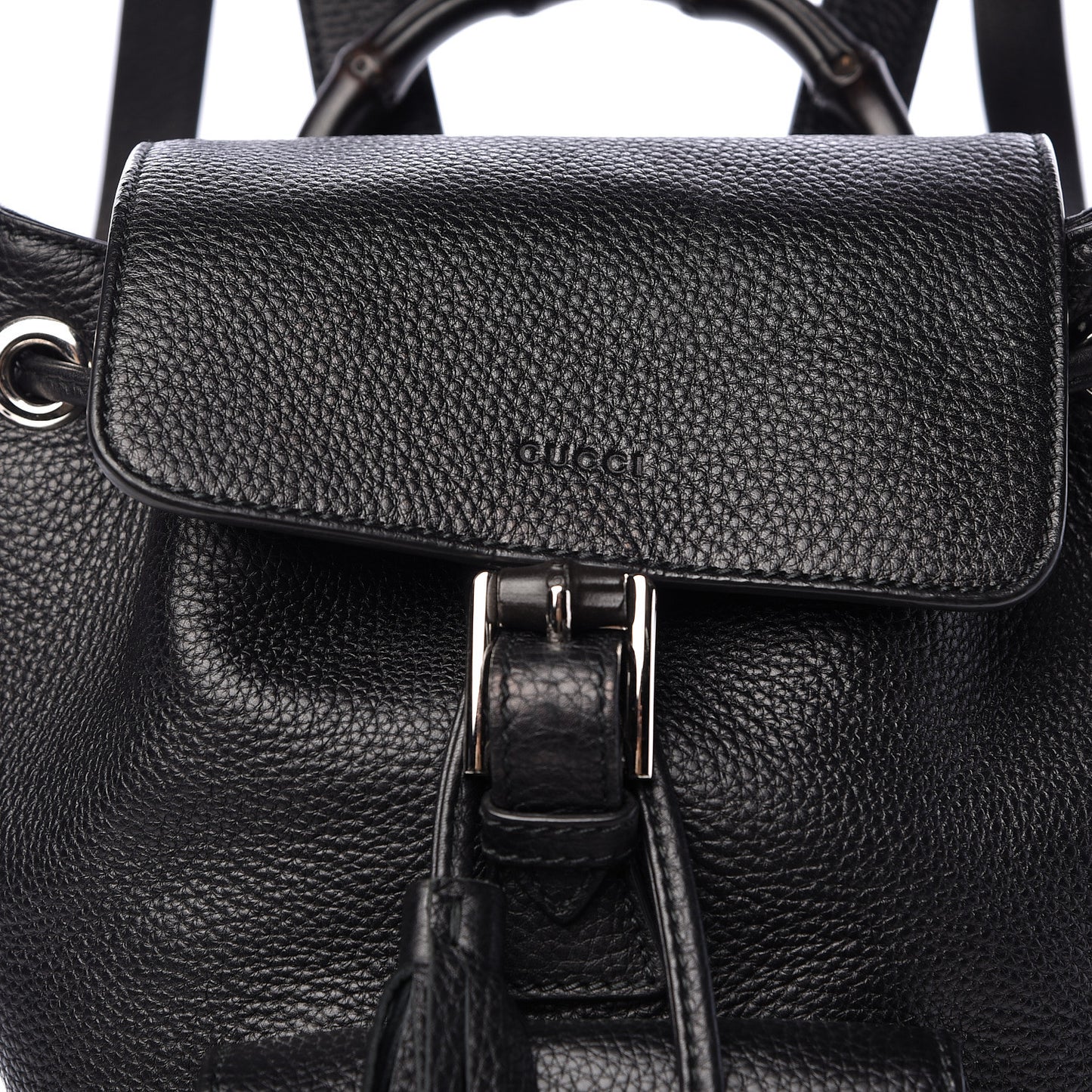 Calfskin Small Bamboo Backpack Black
