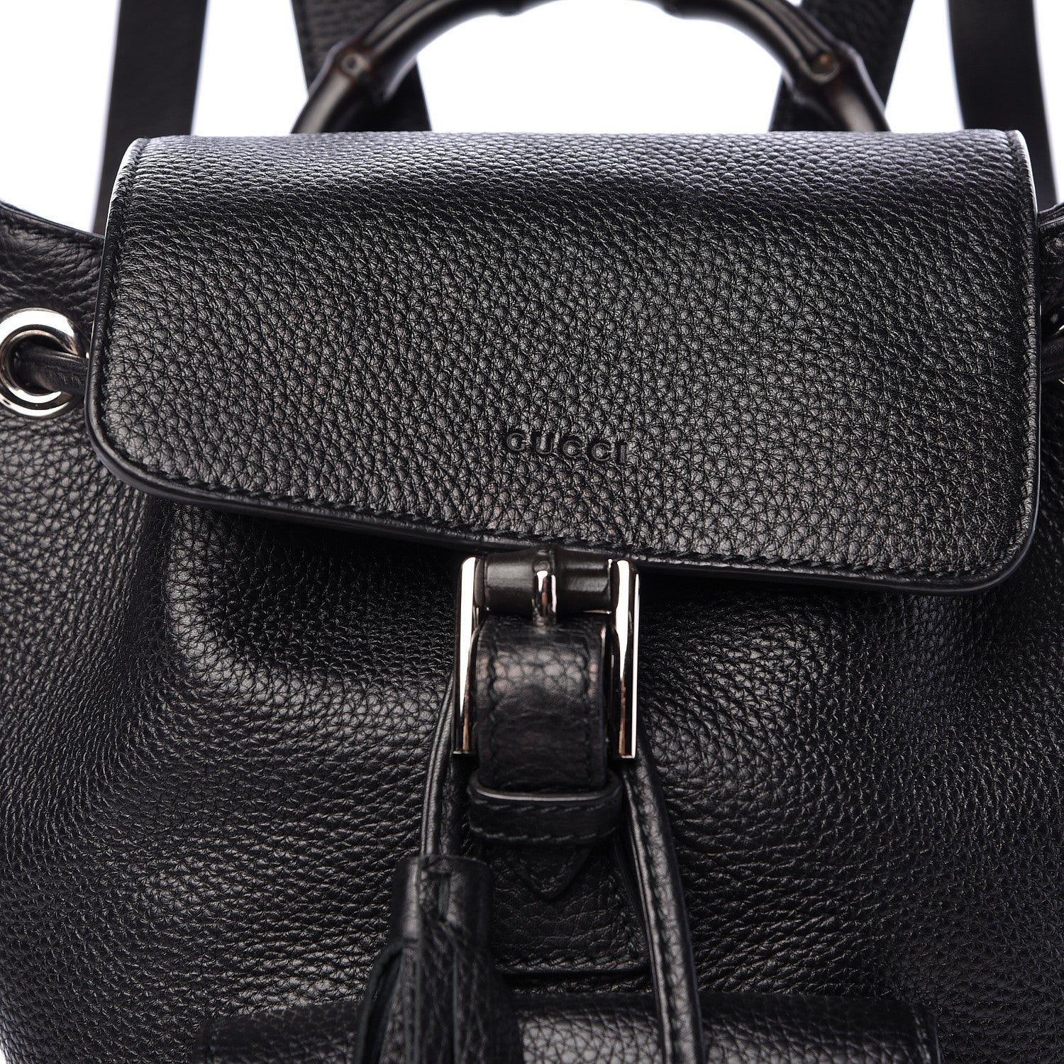 Gucci Calfskin Small Bamboo Backpack Black 8 of 10