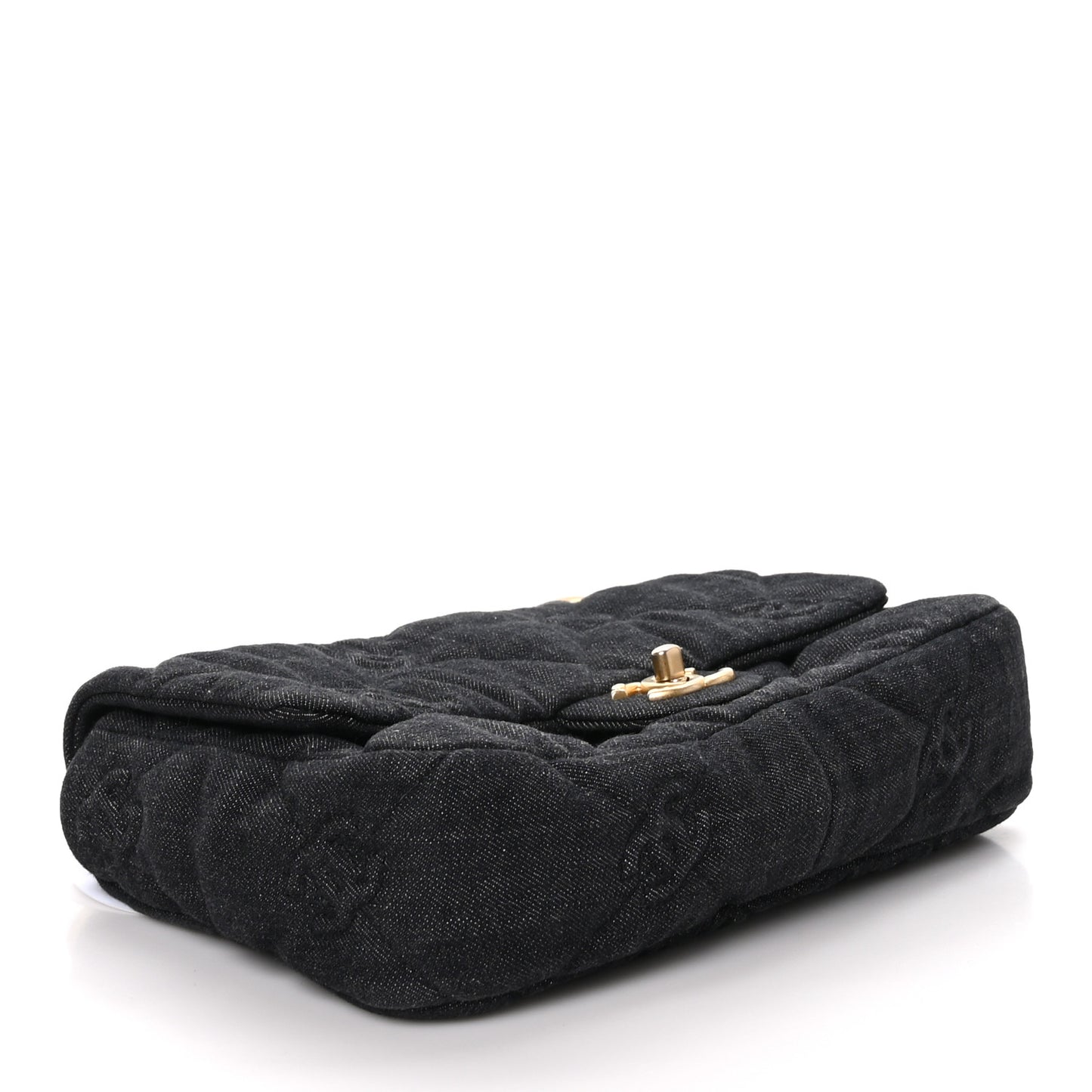 Denim Quilted Medium Funky Town Flap Black