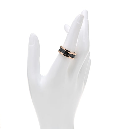 Bulgari 18K Rose Gold Black Ceramic B.Zero1 Two-Band Ring 57 8 2 of 6