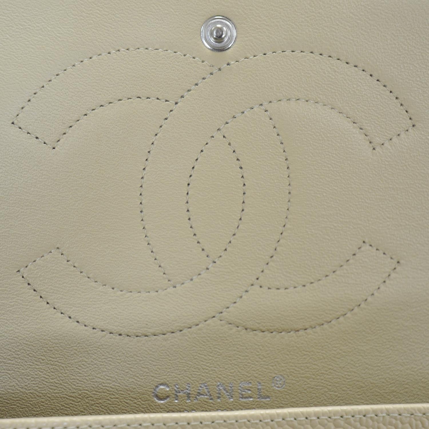 Chanel Caviar Jumbo Double Flap Beige Clair 9 of 10