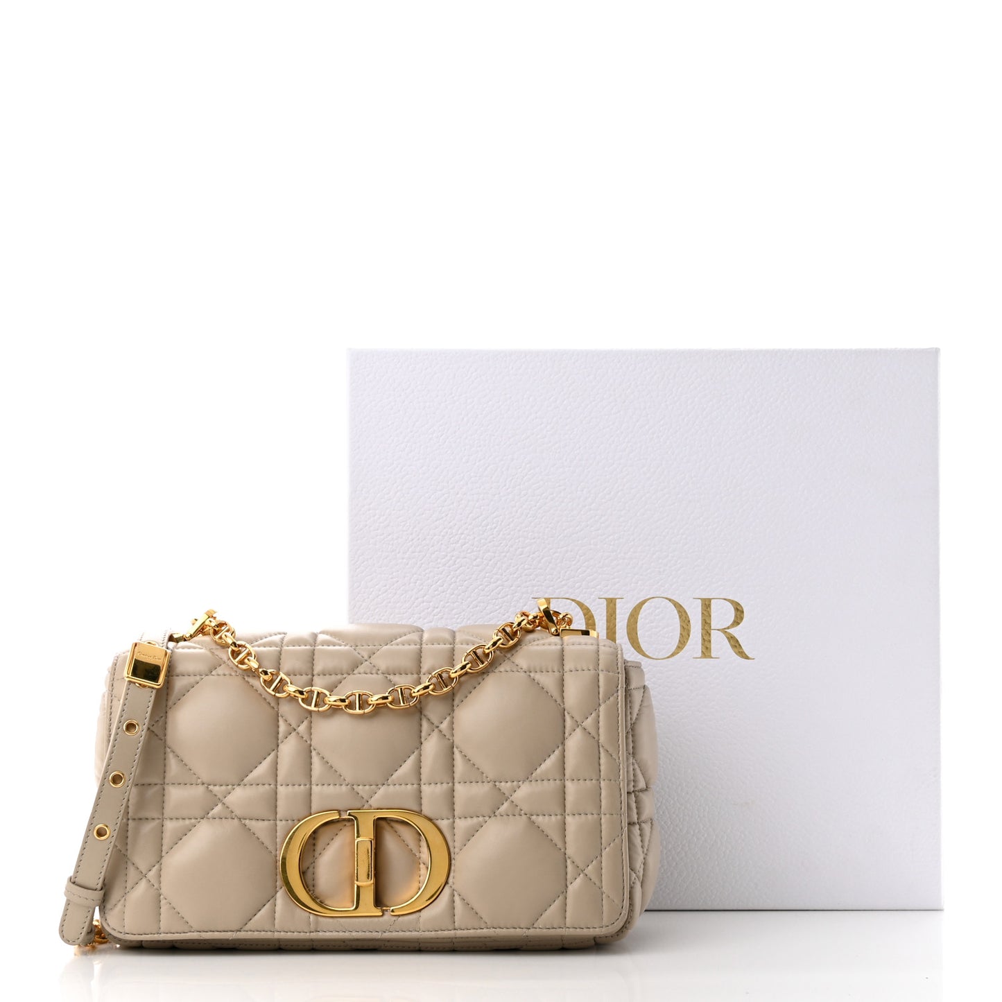 Calfskin Macrocannage Medium Caro Bag Sand