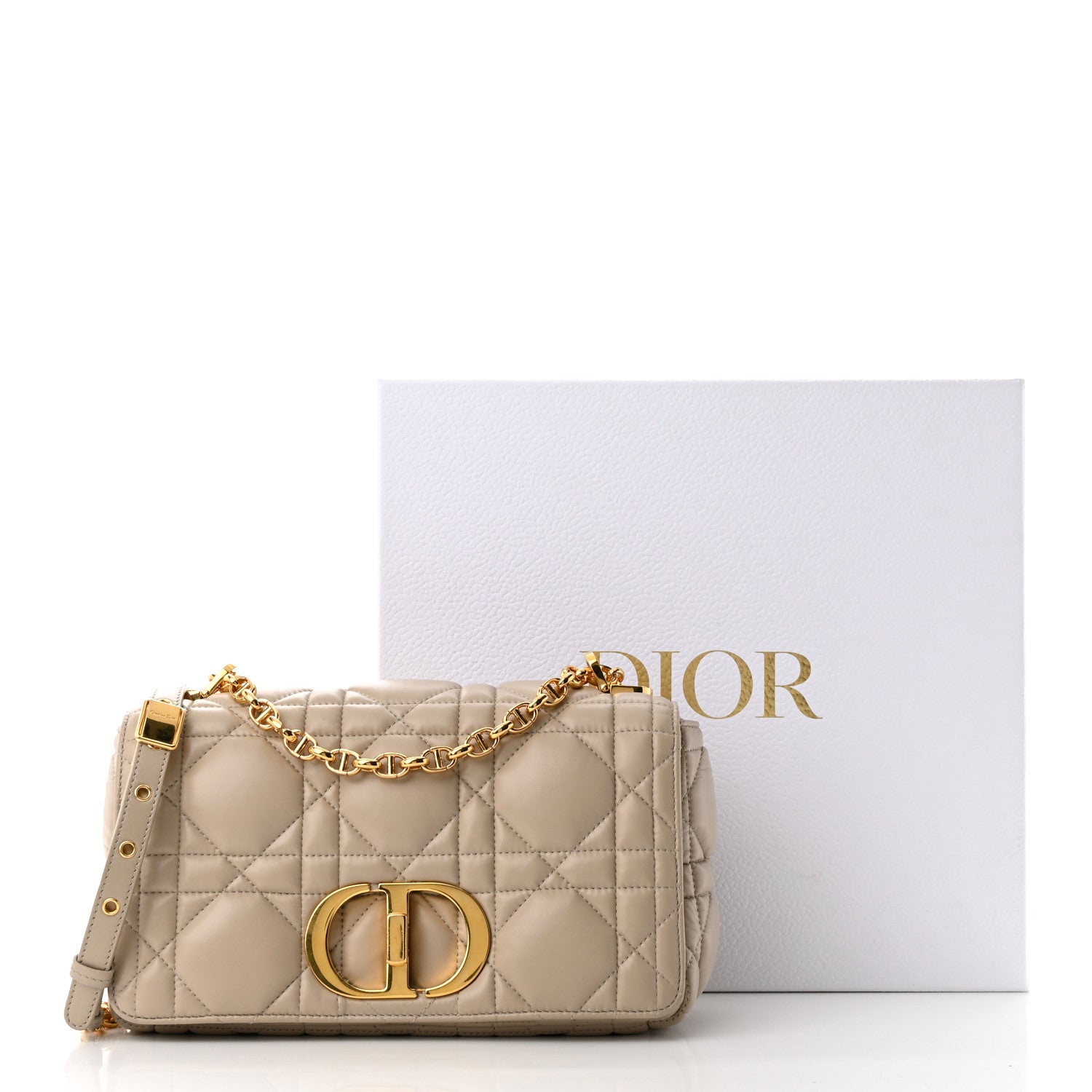 Christian Dior Calfskin Macrocannage Medium Caro Bag Sand 12 of 12