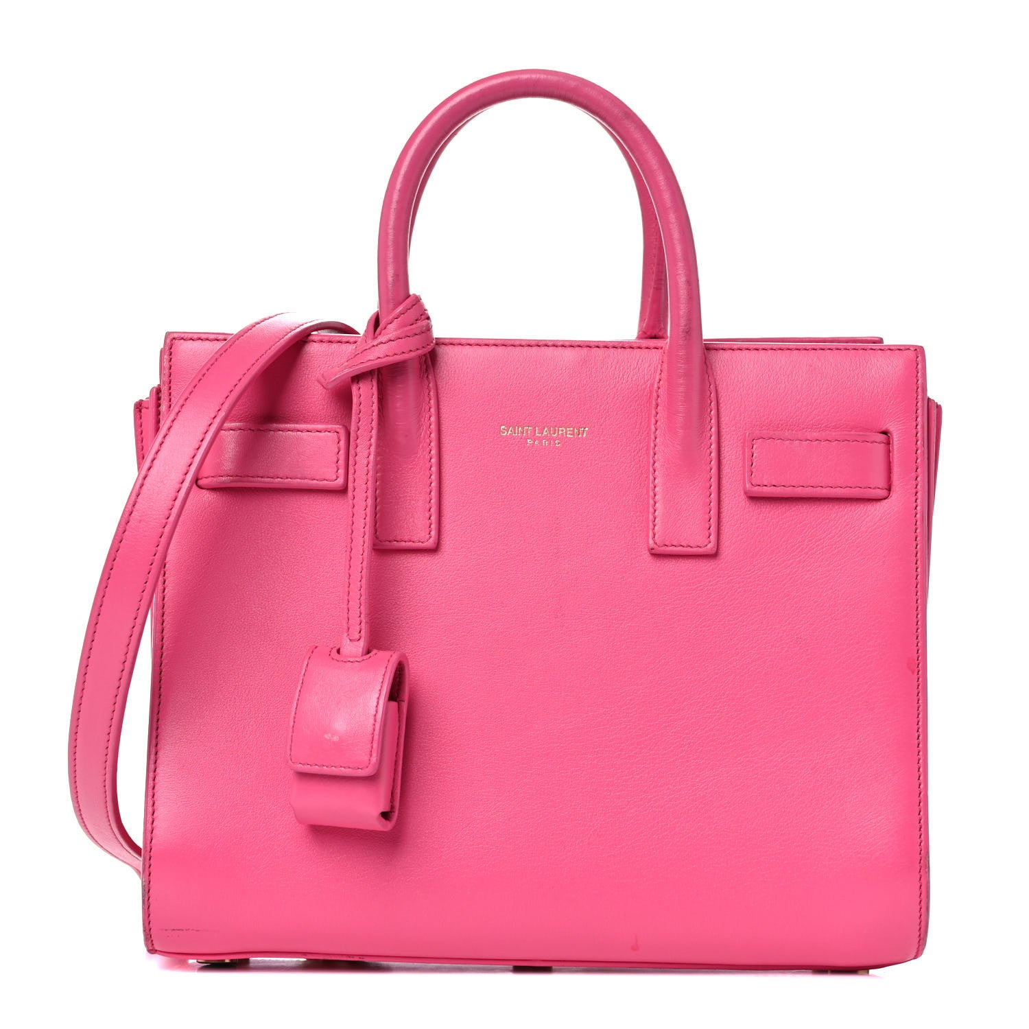 Saint Laurent Calfskin Nano Sac De Jour Lipstick Fuchsia 1 of 24