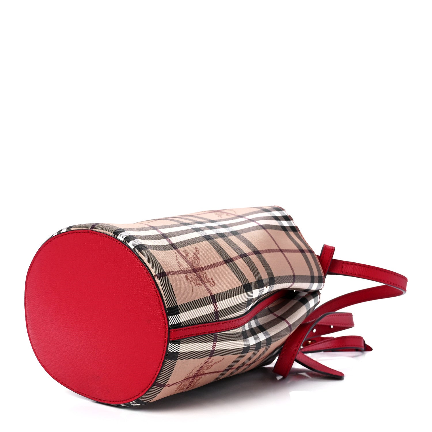 Burberry Haymarket Check Colours Small Lorne Bucket Crossbody Poppy Red 9 of 11