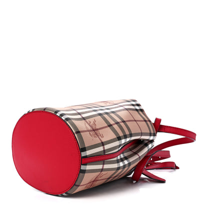 Burberry Haymarket Check Colours Small Lorne Bucket Crossbody Poppy Red 9 of 11