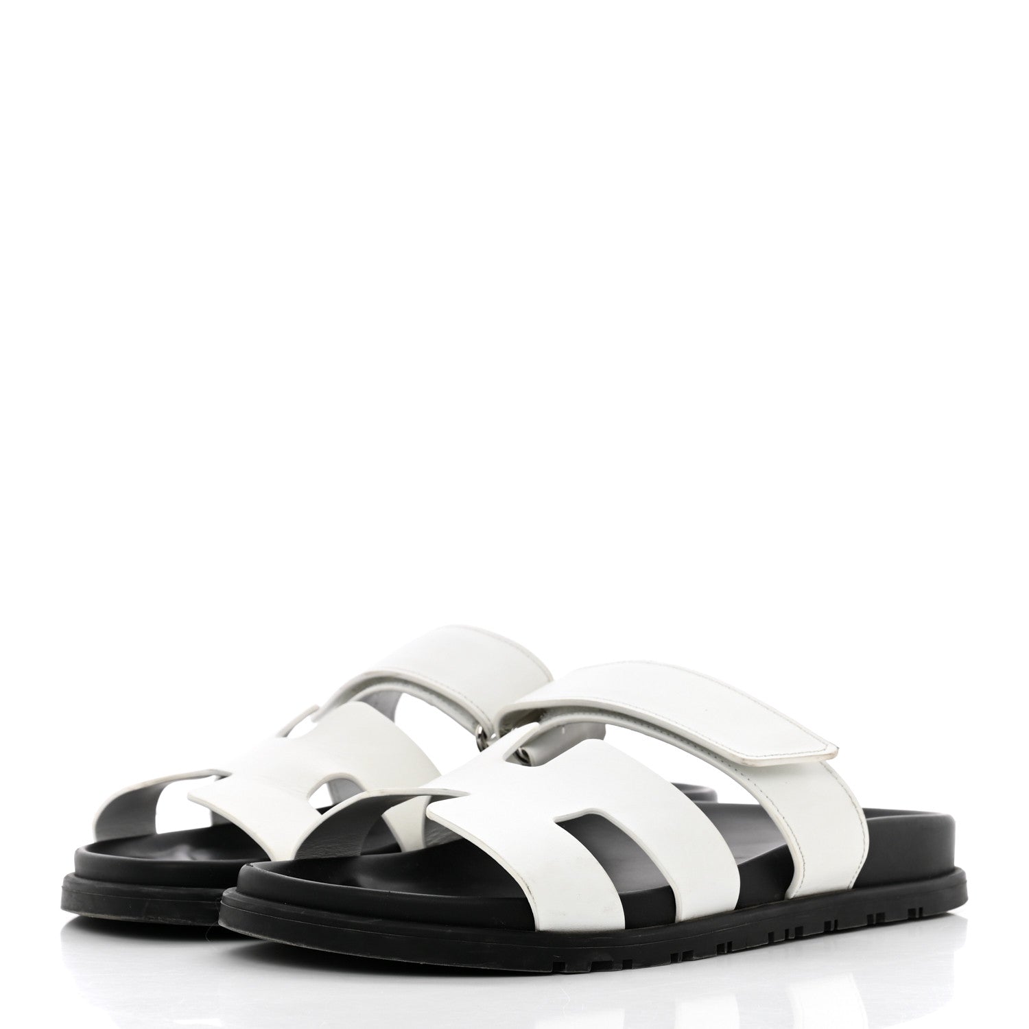 Hermes Calfskin Womens Chypre Sandals 37.5 White 3 of 23