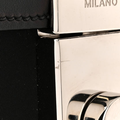 Prada Brushed Calfskin Nylon Small Margit Flap Bag Black 12 of 13