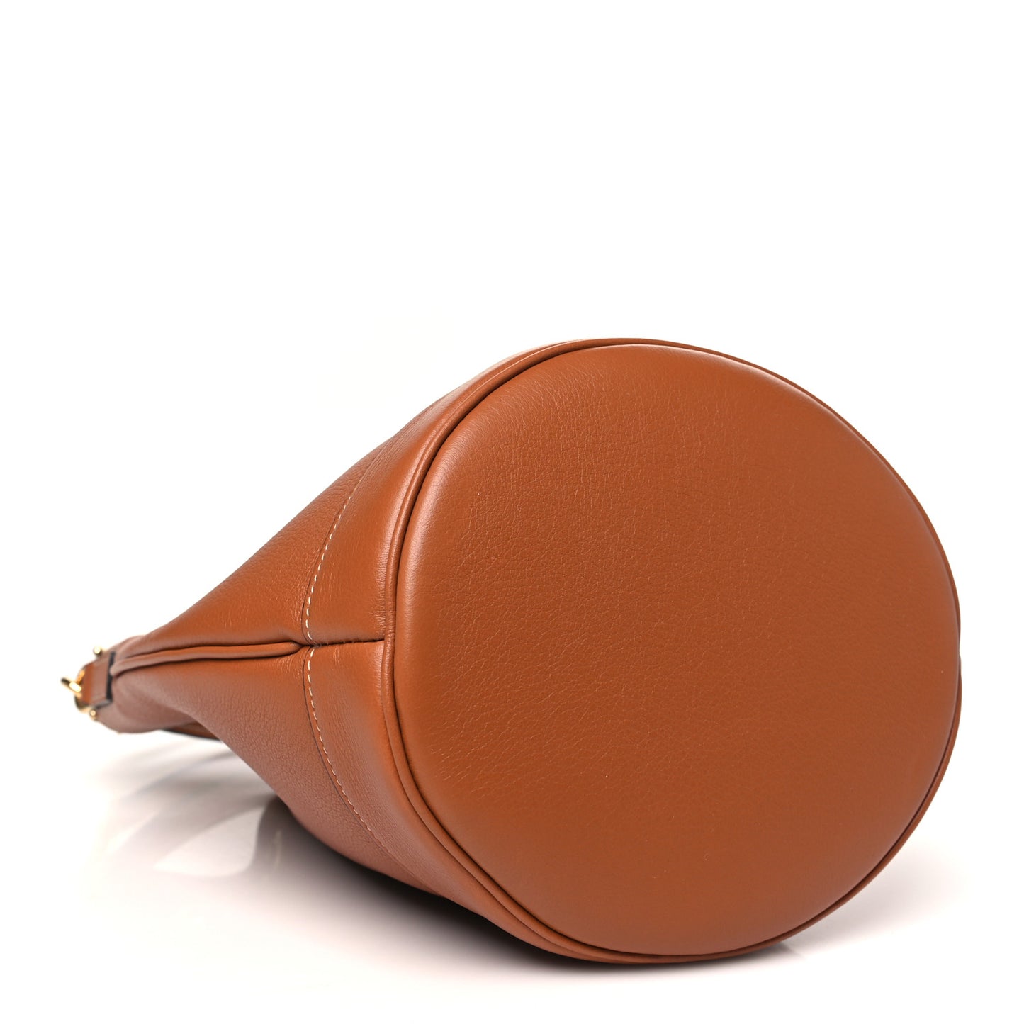 Calfskin Teen Clara Drawstring Bucket Bag Tan