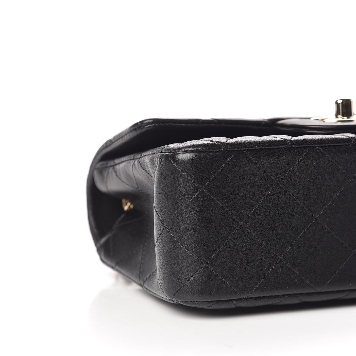 Lambskin Quilted Mini Rectangular Flap Black
