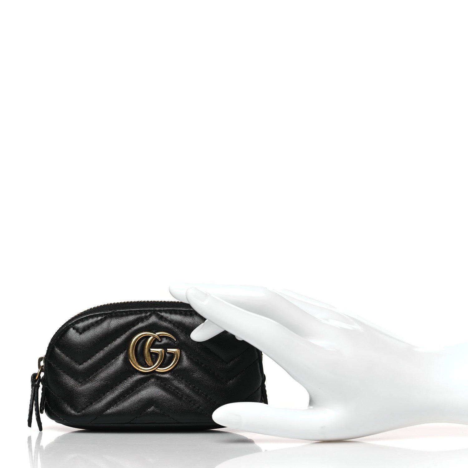 Gucci Calfskin Matelasse GG Marmont Key Pouch Black 2 of 8