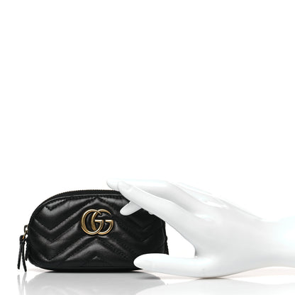 Gucci Calfskin Matelasse GG Marmont Key Pouch Black 2 of 8