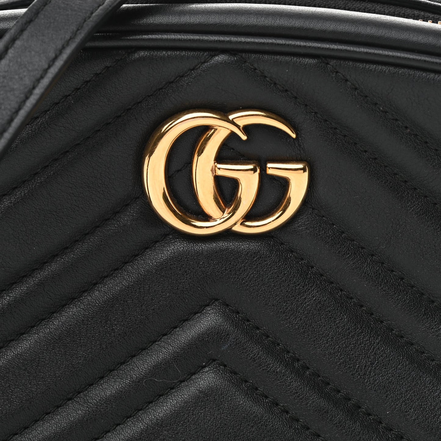 Calfskin Matelasse Mini GG Marmont Chain Shoulder Bag Black