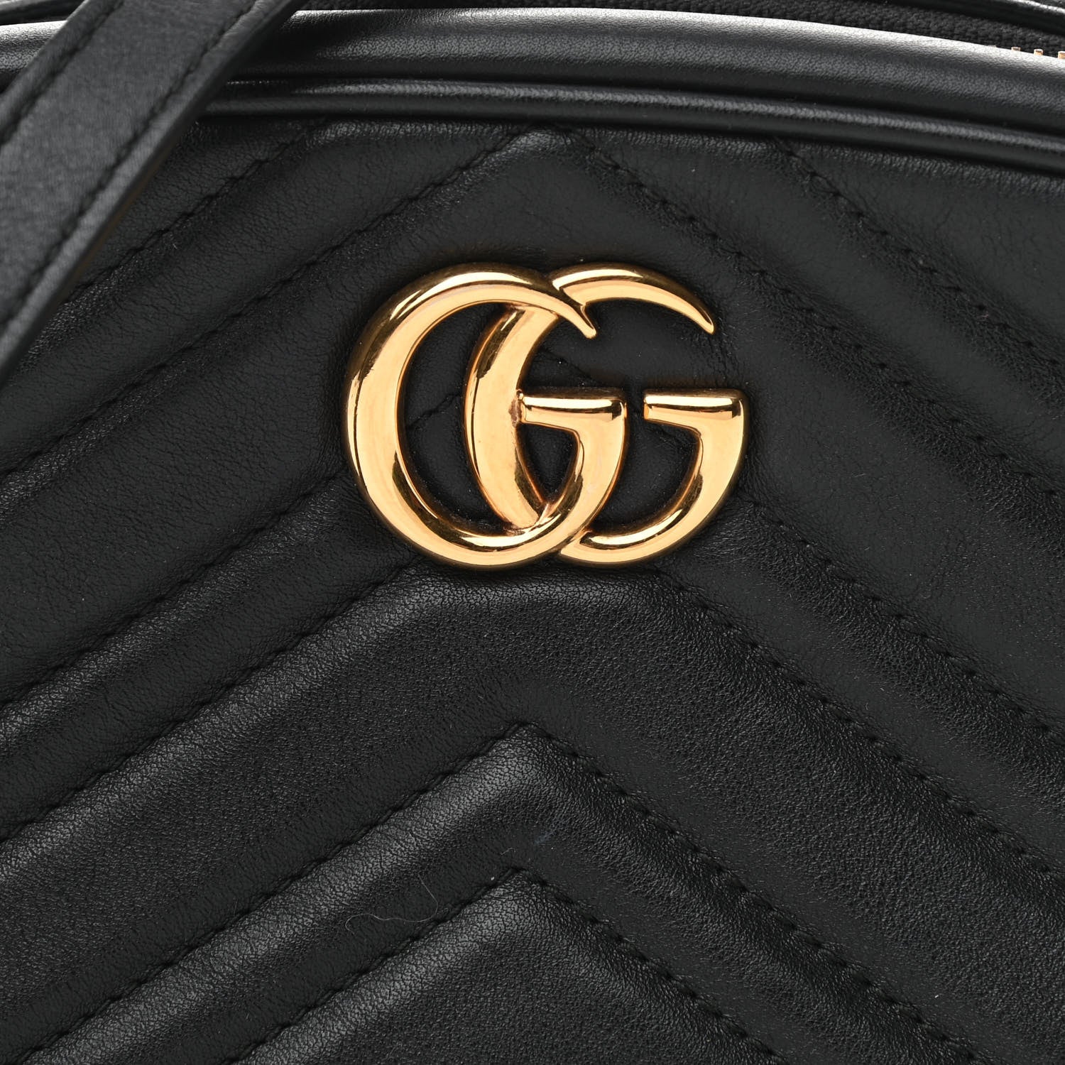 Gucci Calfskin Matelasse Mini GG Marmont Chain Shoulder Bag Black 8 of 10