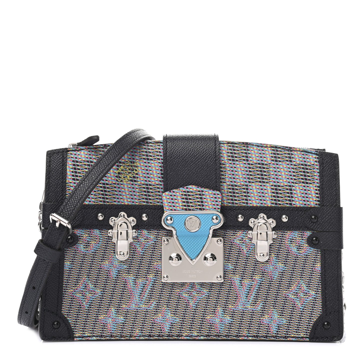 Calfskin Monogram LV Pop Trunk Clutch Blue