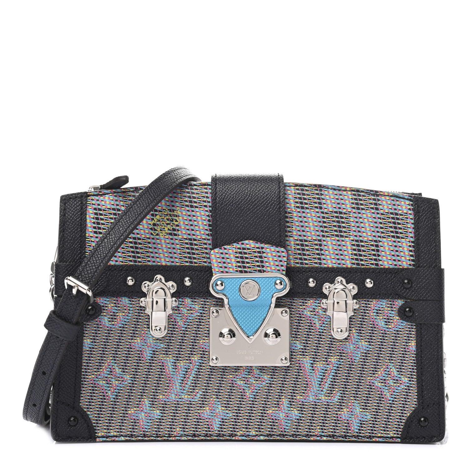 Louis Vuitton Calfskin Monogram LV Pop Trunk Clutch Blue 1 of 8