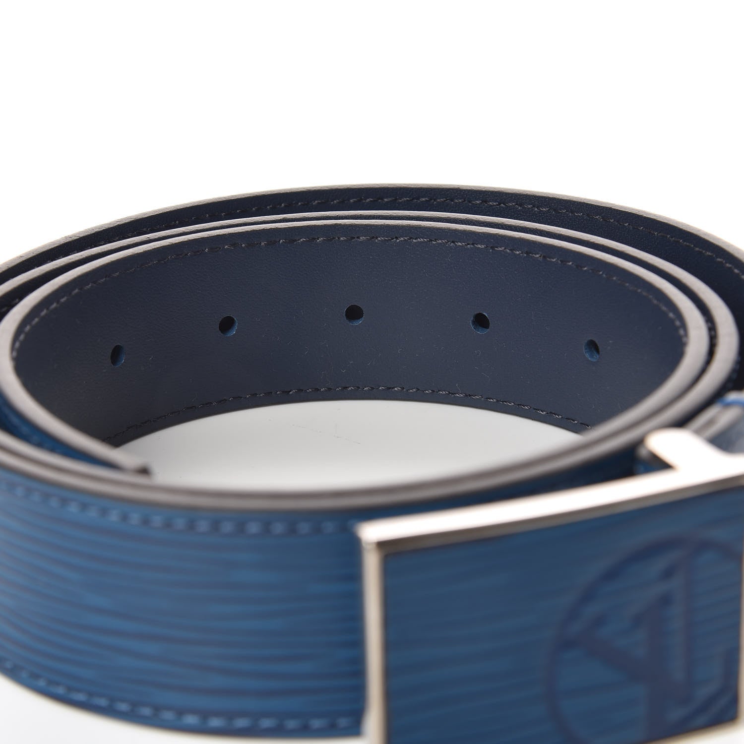 Louis Vuitton Epi Mens 35mm Metropole Belt 100 40 Blue Celeste 3 of 7