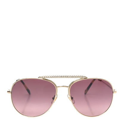 Miu Miu Metal Crystal Aviator Sunglasses SMU53V Pale Gold 2 of 7
