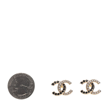 Chanel Resin Pearl CC Earrings Gold Black 2 of 4