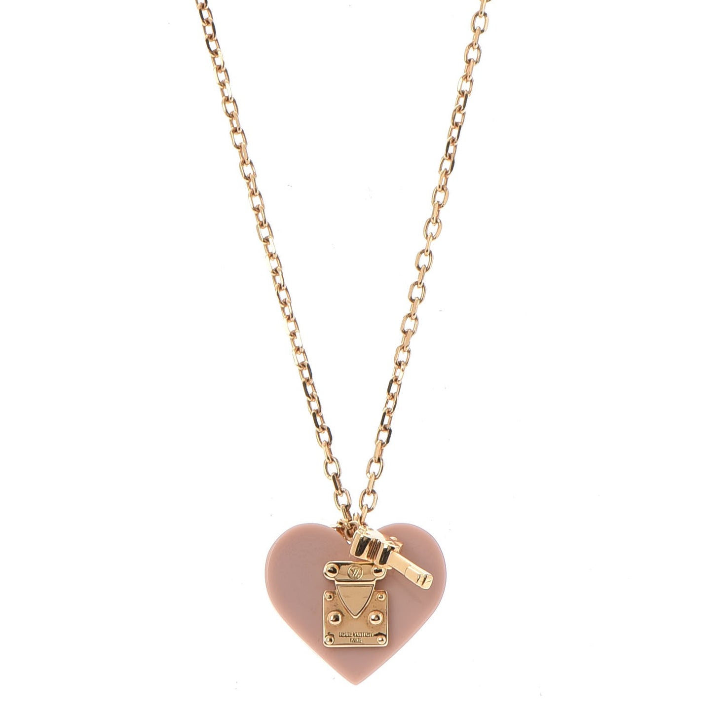 Lock Me Heart Necklace Rose Velours