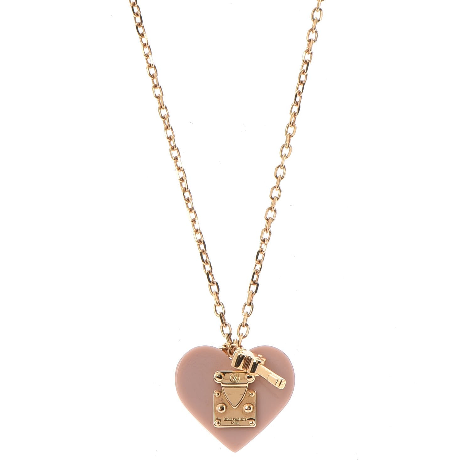 Louis Vuitton Lock Me Heart Necklace Rose Velours 1 of 7