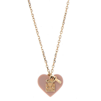 Louis Vuitton Lock Me Heart Necklace Rose Velours 1 of 7