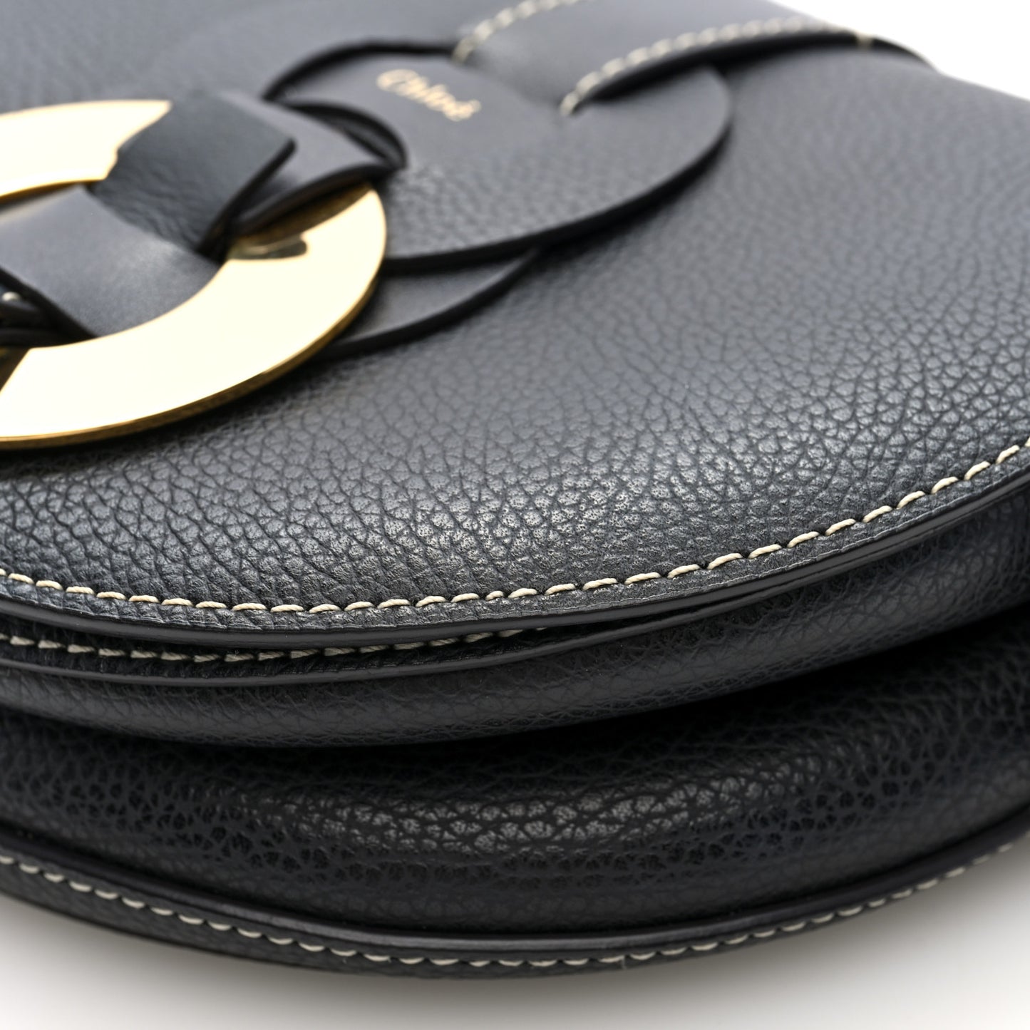 Grained Calfskin Small Darryl Saddle Crossbody Bag Black