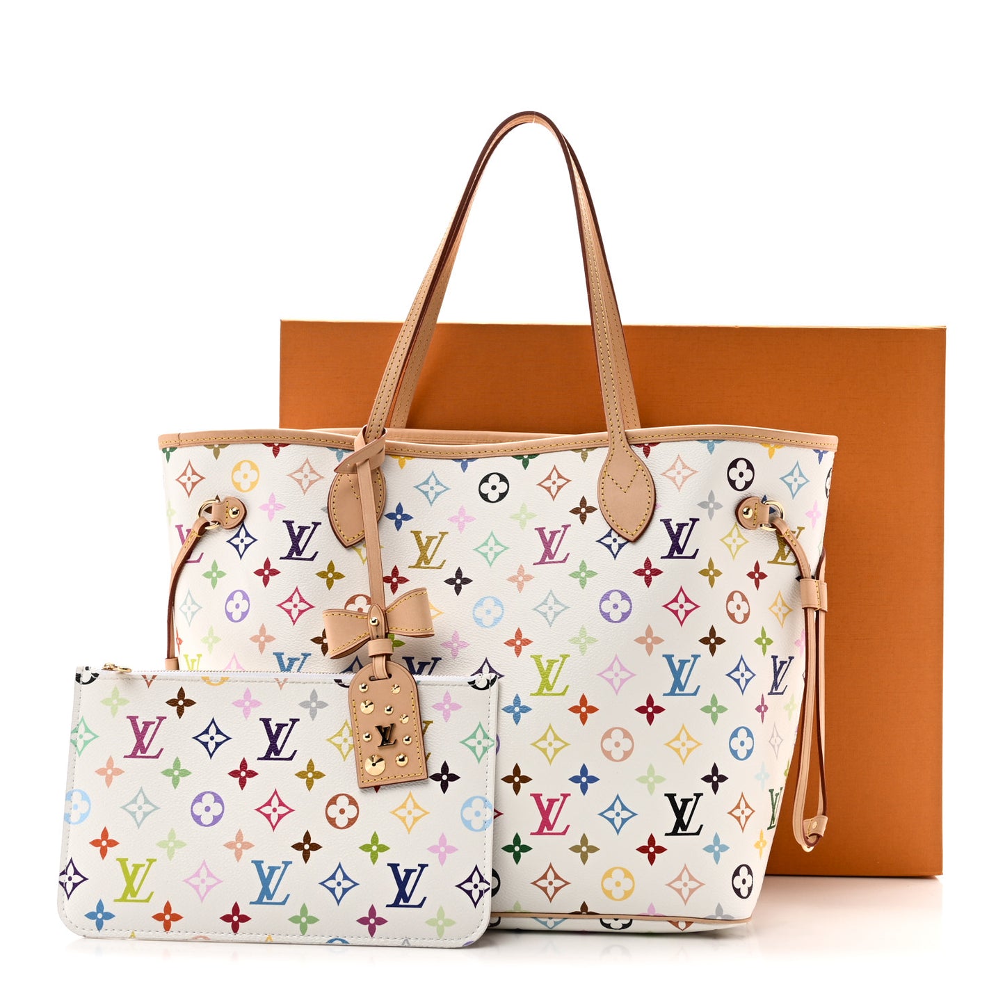 LV X TM Monogram Multicolor Neverfull MM White