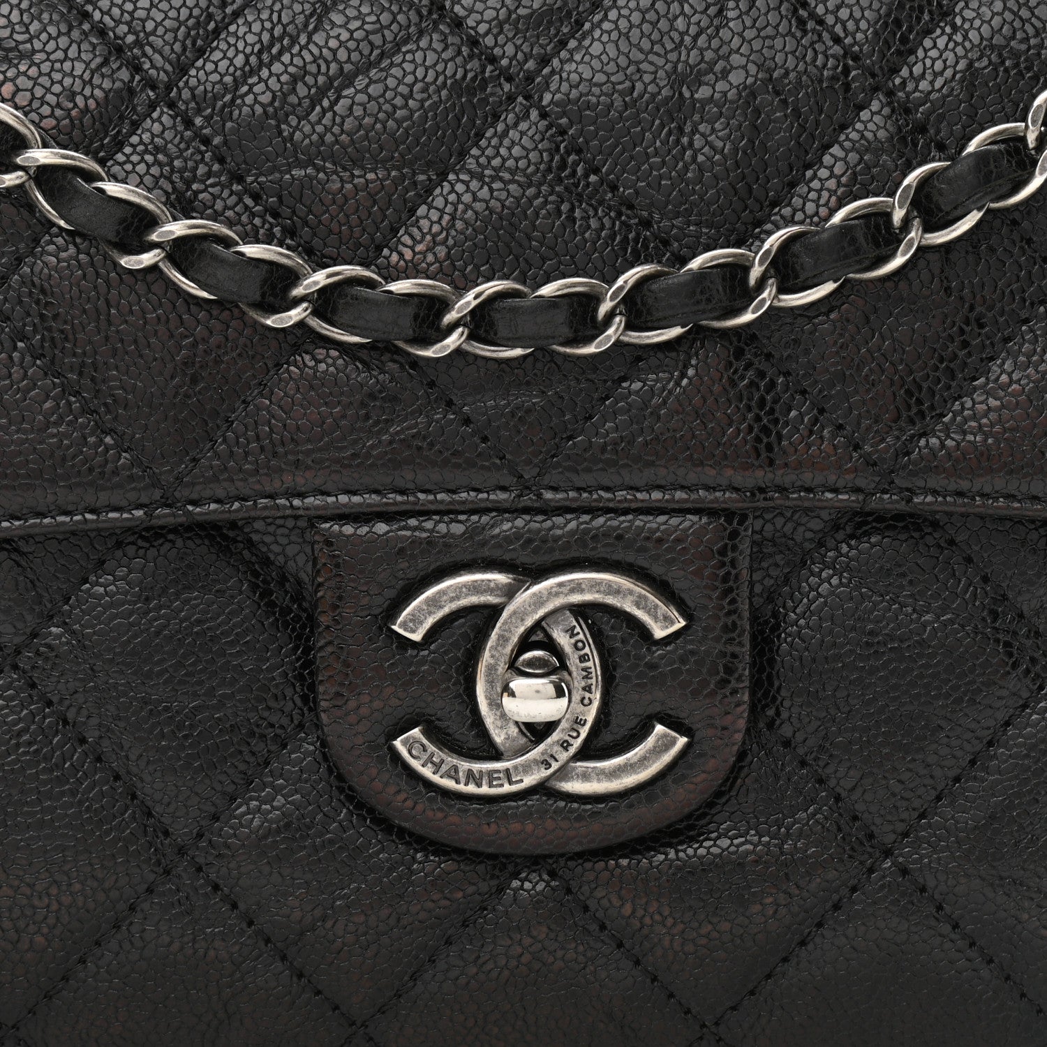 Chanel Crumpled Grained Calfskin Medium CC Crave Flap Black 7 of 9
