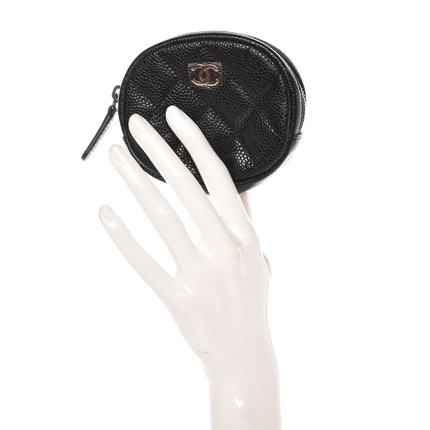Caviar Quilted Zip Around Classic Coin Purse Black