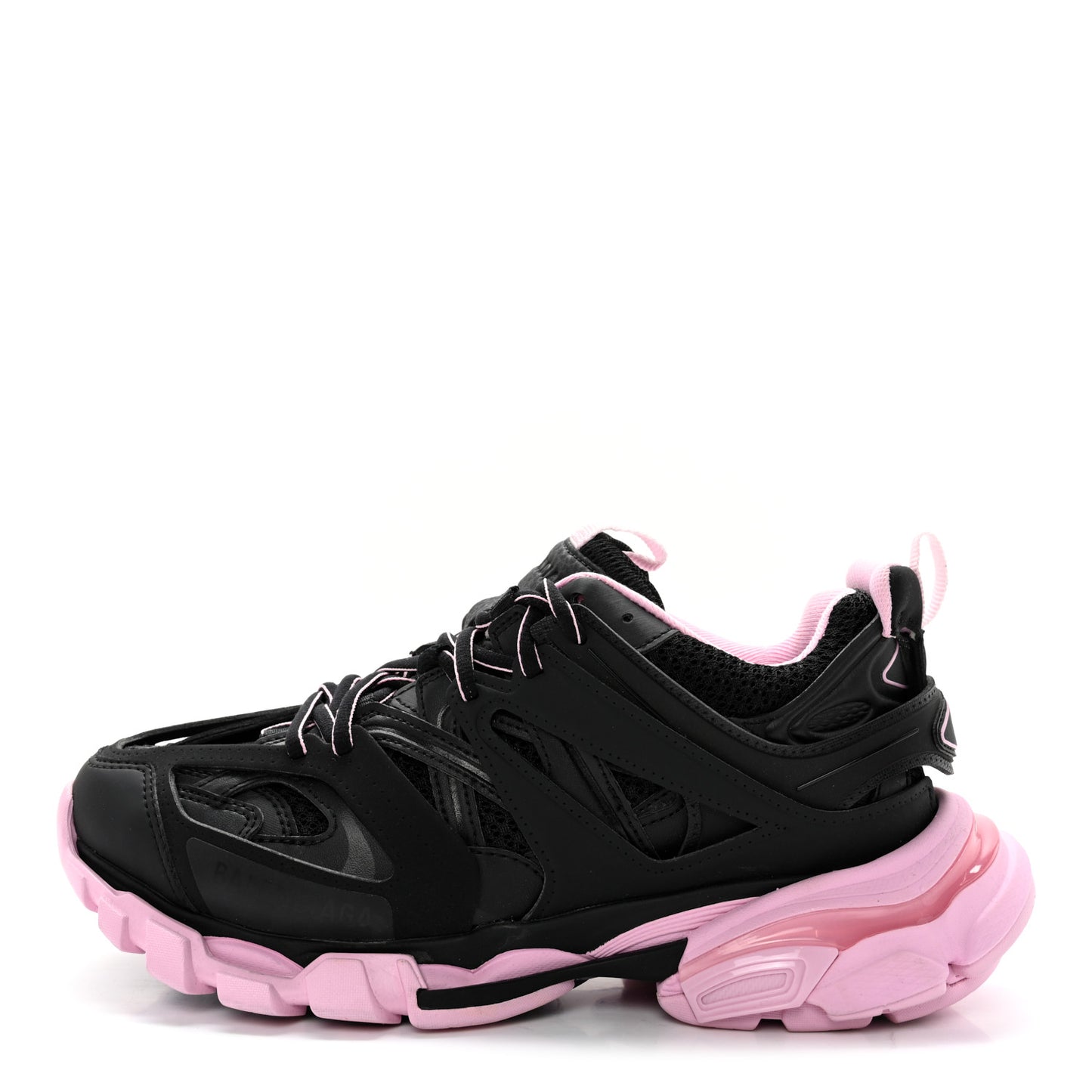 Mesh Nylon Bi-Color Womens Track Sneakers 38 Black Pink