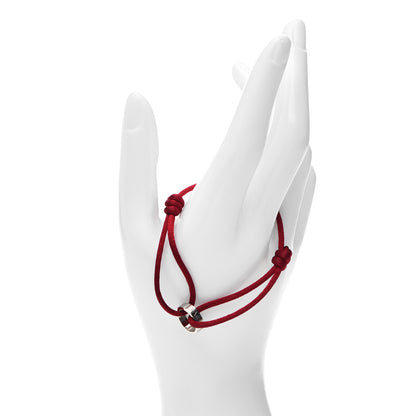 Cartier 18K White Gold Charity LOVE Adjustable Cord Bracelet Red 2 of 7