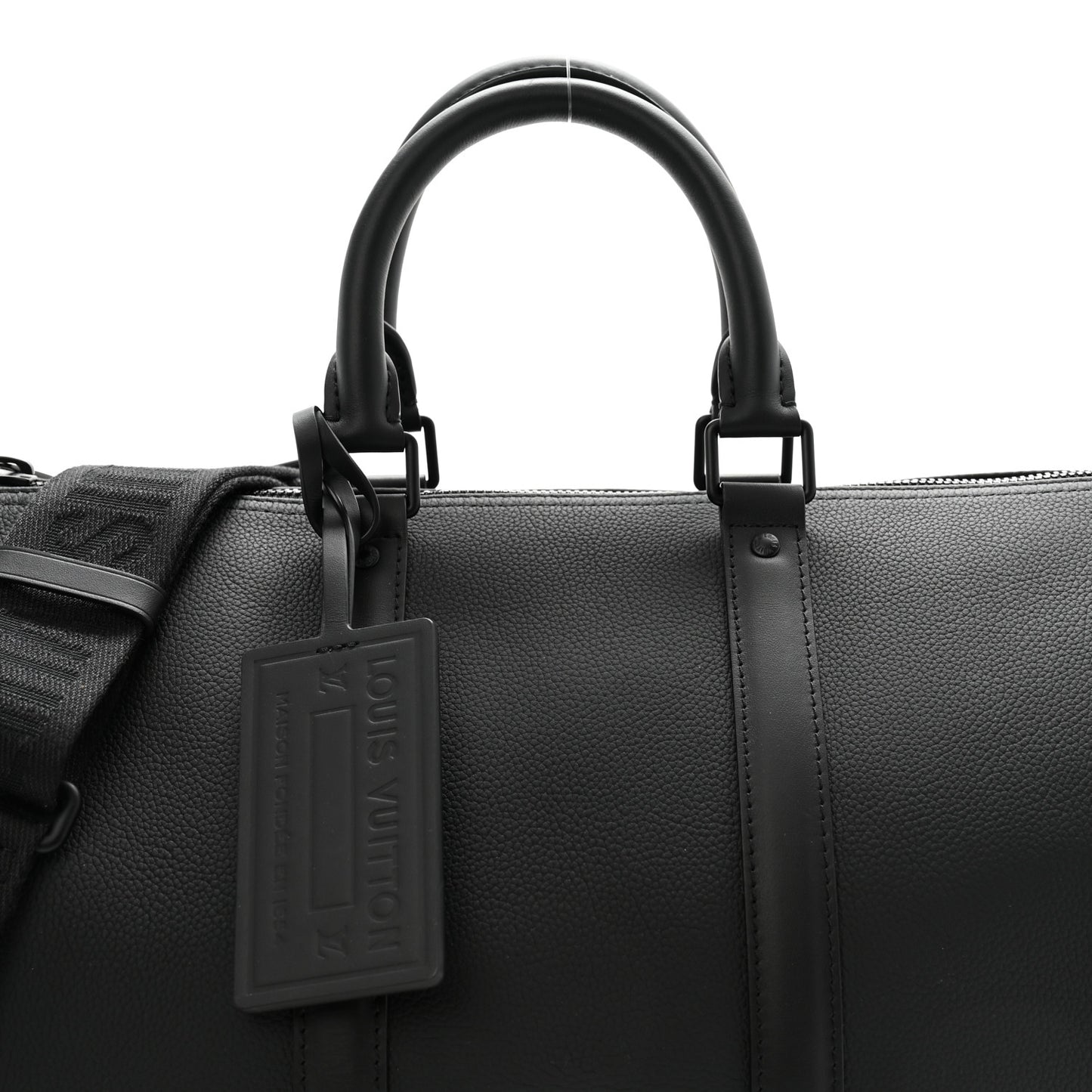 Grained Calfskin Aerogram Keepall Bandouliere 40 Black