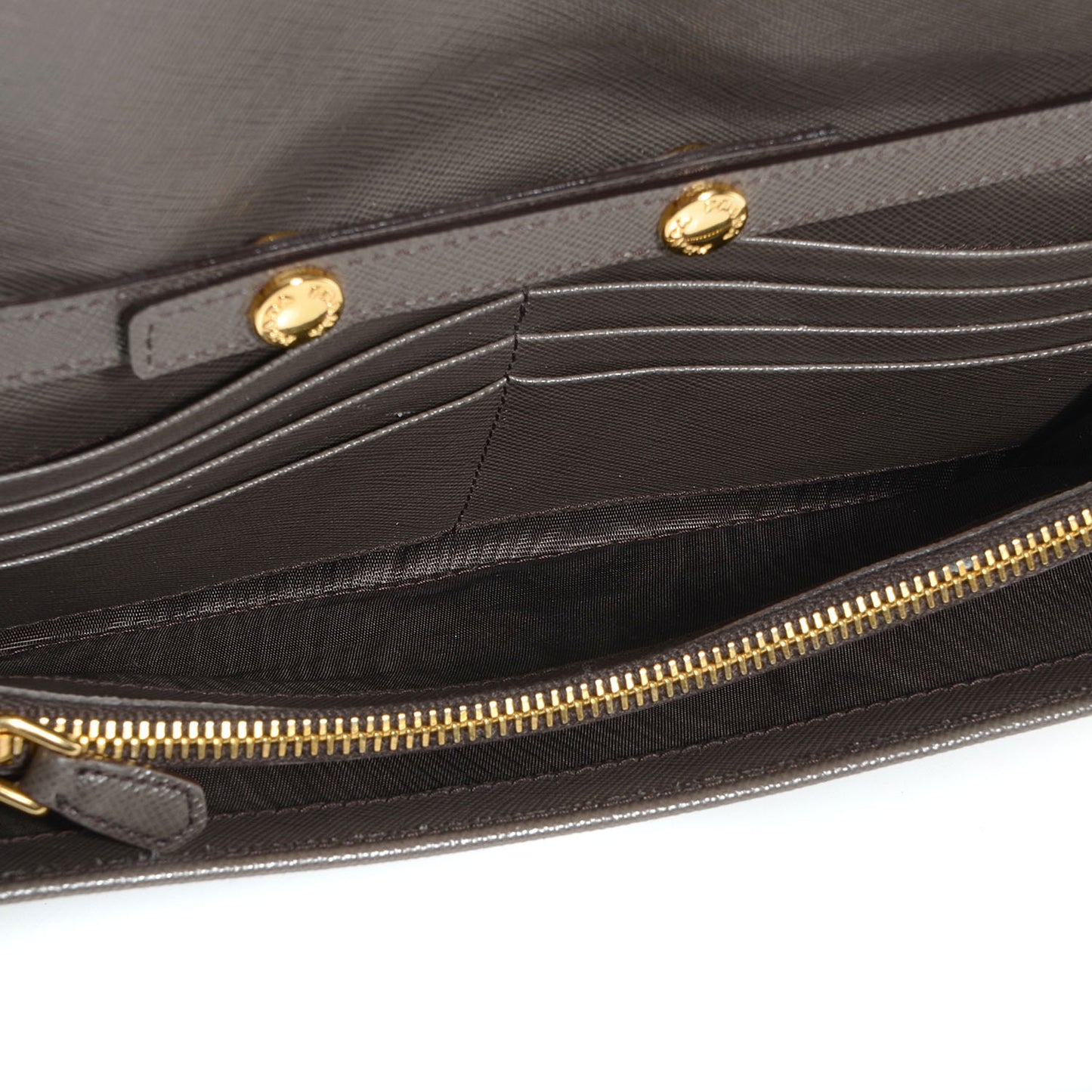 Saffiano Metal Oro Chain Wallet Grafite