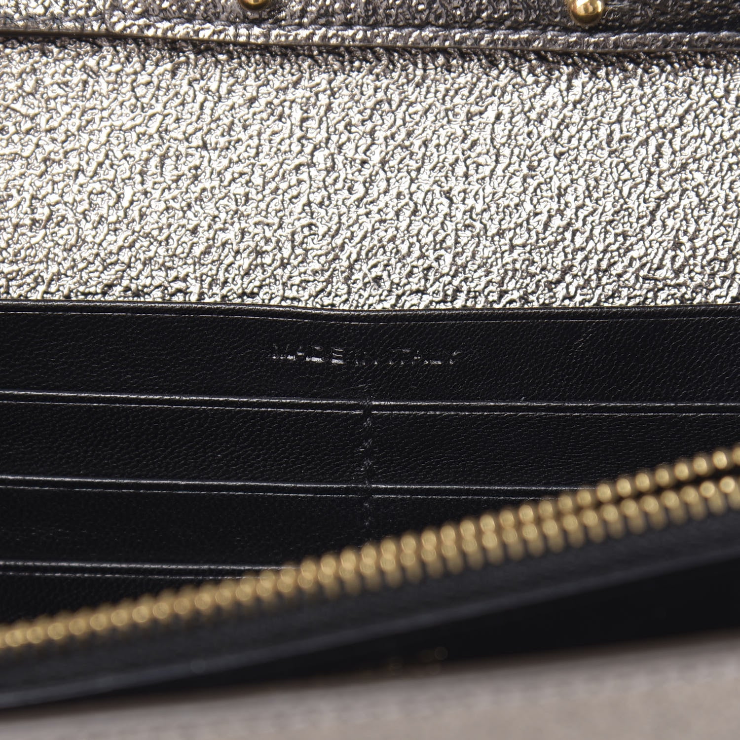 Saint Laurent Grained Metallic Calfskin Monogram Chain Wallet Bronze 7 of 13